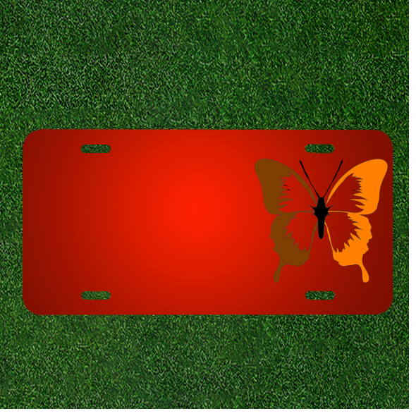 License Plate Moth Death Moth White Black Vanity Aluminum Vehicle License Plate Car Truck  SUV Tag