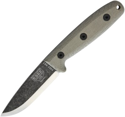 ESEE Camp Lore Reuben Bolieu 4.5'' 1095 Cro-Van Carbon Micarta Fixed Knife RB3BO