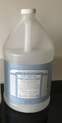 LEERE Dr. Bronner JUMBO SIZE FLASCHE Bio unparfümierte Flüssigseife 3,8 l 4 verfügbar.