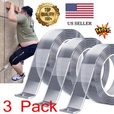 3PCS Tape Double Sided Traceless tearable Washable Adhesive Invisible Gel