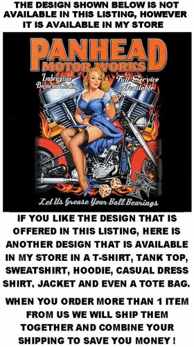 SHOVELHEAD GARAGE MOTORCYCLE V-TWIN ENGINE PIN UP GIRL BIKER SKULL T-SHIRT AB8 - Picture 5 of 12