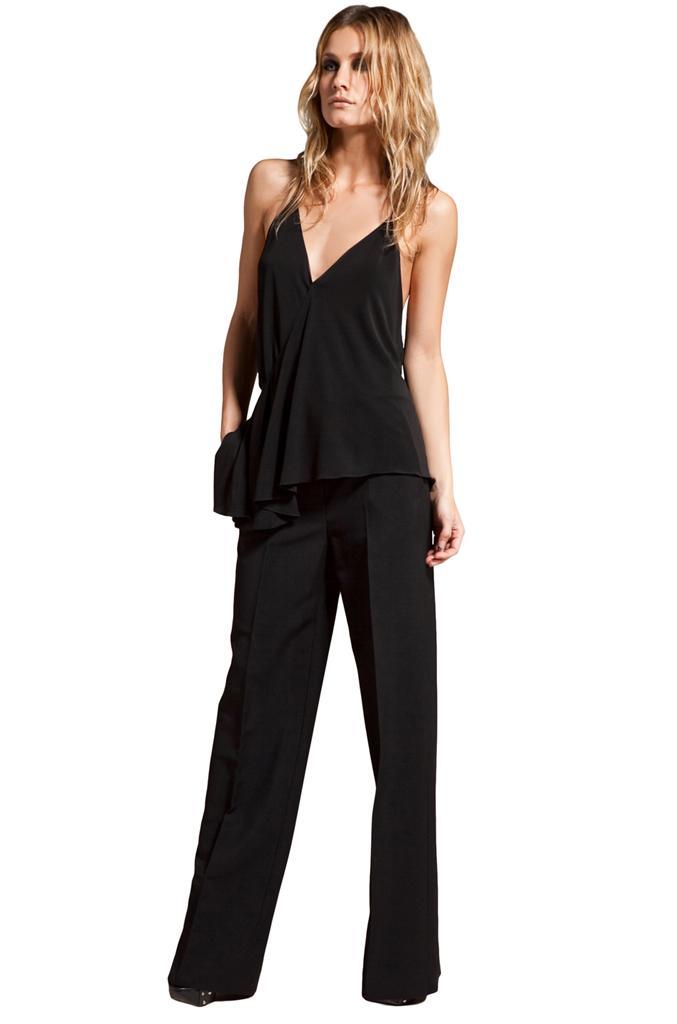 Alexander Wang Black Wide Leg Dress Pants Size 8 NWT $450