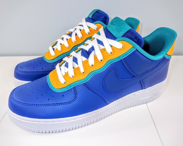 Nike Air Force 1 Lv8 Low Indigo Blue Gold Teal Stacked Leather Mens Size 10 for sale online | eBay