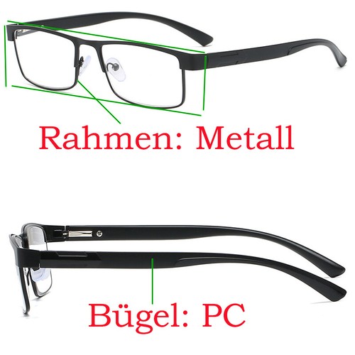 4x Herren Lesebrille Metall Anti-Blaulicht Lesehilfe 1.0 1.5 2.0 2.5 3.0 3.5 4.0 - Bild 4 von 17