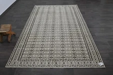 Oushak Turkish Vintage Rug 6x9 Kilim Rug Anatolian Handmade Boho Decor BEIGE