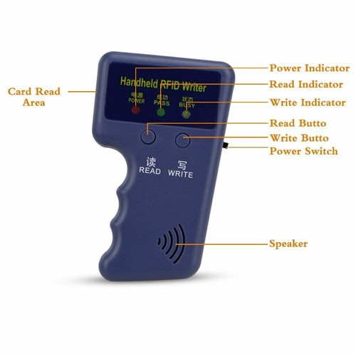Lettore chiavi fotocopiatrice scheda ID RFID portatile scrittore duplicatore 125KHz + etichette 5PCS - Foto 3 di 9