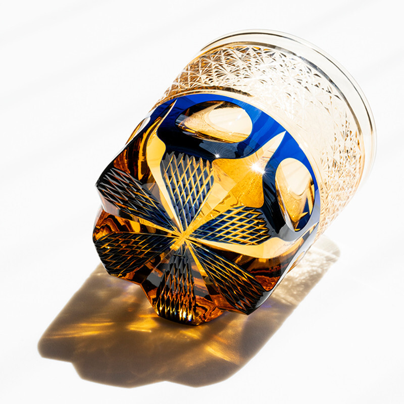 Edo Kiriko Handmade Crystal Whisky Wine Glass Hand Cut To Clear Cased Glass 9oz-image