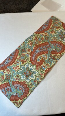 April Cornell Fabric Table Runner Geometric Floral Rare Fall Paisley   84''x16''