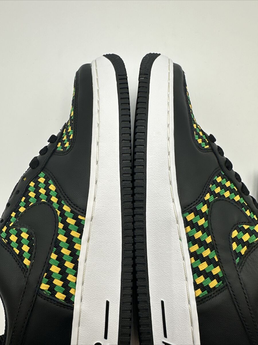 Nike Air Force 1 Premium Black Green Jamaica 2005 Size 9.5 Nike Air Force 1 Premium Black Green Jamaica 2005 Size 9.5