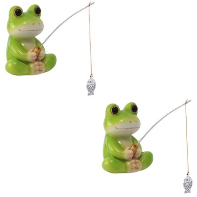 2 Pack Froschfischereidekoration Mini-Frosch- Mini-Tier Aus Harz