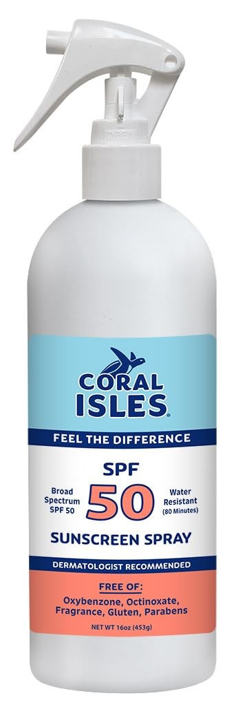 Coral Isles SPF 50 SPRAY | Broad Spectrum UVA/UVB Protection | Hawaii Reef-Safe