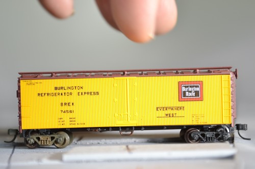 33063 Escala N ATLAS 40' FRIGORÍFICO COCHE CB&Q CHICAGO BURLINGTON AND QUINCY | Zustand: Used
