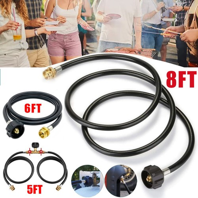 #ad 8FT Propane Adapter Hose LP Tank 1lb to 20lb Converter For QCC1 Type1 Gas Grill $27.99