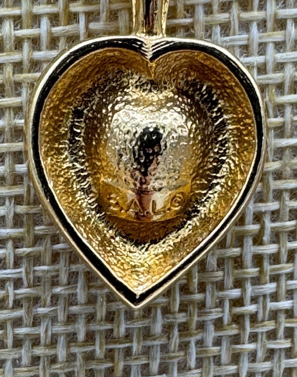 Vtg Signed SAL Swarovski Heart Pendant Necklace w/ Amethyst Tone