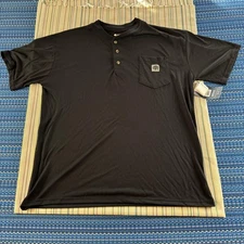 Buffalo Outdoors Shirt Mens Extra Large Black Henley Pocket Workwear 3 Button