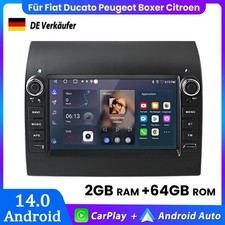 Per Fiat Ducato Peugeot Boxer Citroen Carplay Android14 Autoradio GPS NAVI 2+64G