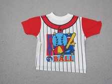 Vintage Candlesticks Shirt Toddler 4T White Red Play Football Striped USA Made