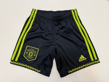 Manchester United 2022 away football soccer shorts adidas Boys size XS Black