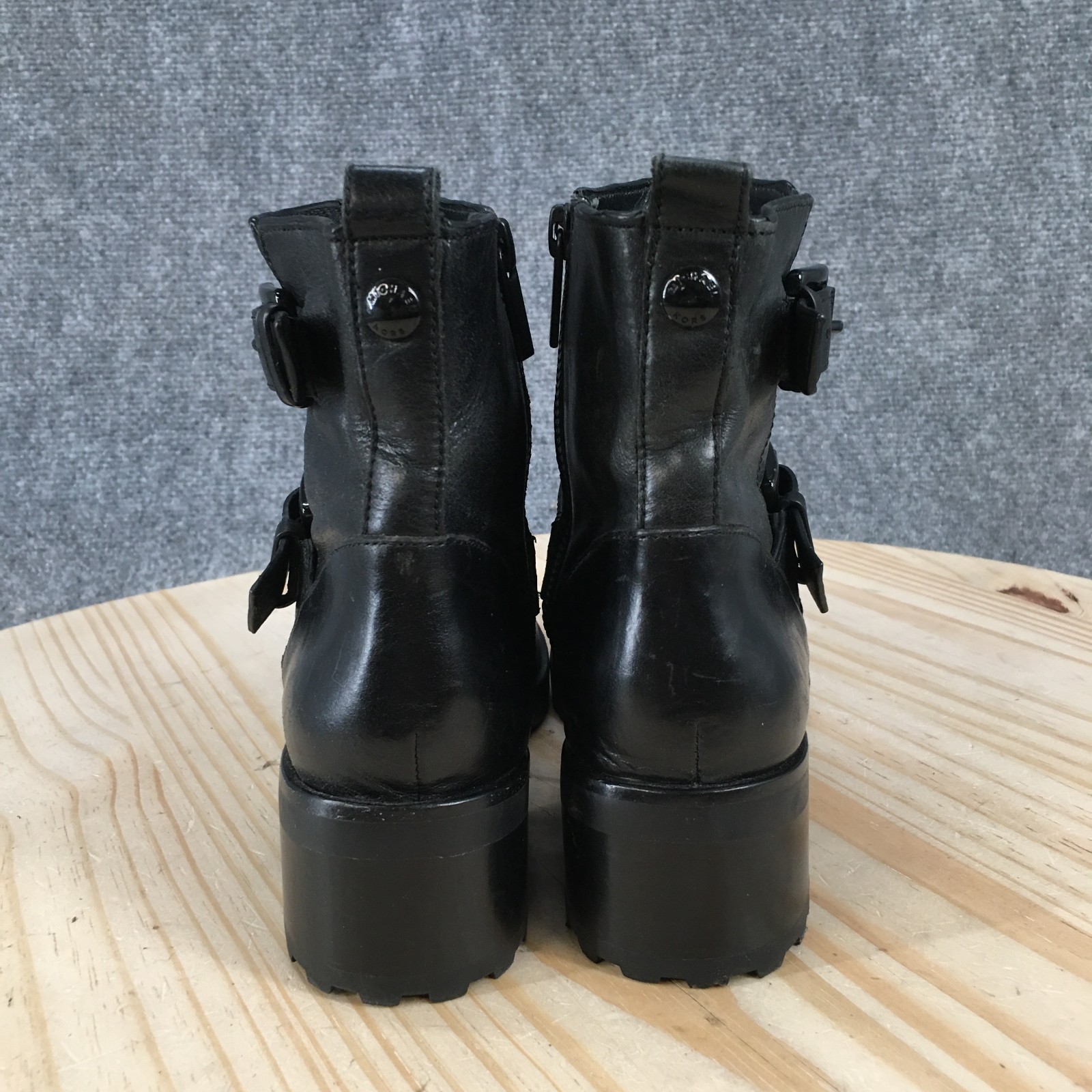 Michael Kors Gretchen Ankle Boots Womens 5.5 M Side Zip Heels Leather Black thumbnail 6