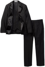 Boy's 2-20 Modern Fit 3-Piece Jacket Vest Pants Satin Notch Lapel Tuxedo