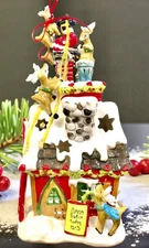 Blue Sky Clayworks REINDEERVILLE CHIMNEY TRAINING Christmas Candle House NIB