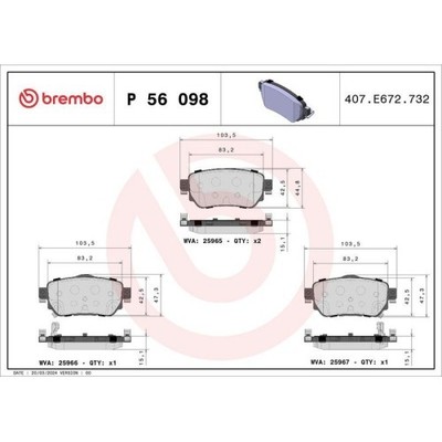Bremsbelagsatz Scheibenbremse Brembo P56098 Prime Line für Nissan Renault