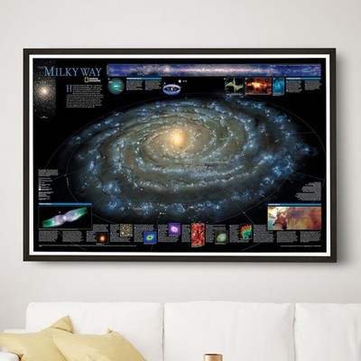 National Geographic Milky Way Galaxy Map Fine Art Star Chart Poster Celestial 