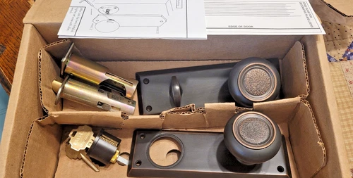 Emtek Assa Abloy quincy 8030 Keyed Entry Handleset single cylinder deadbolt