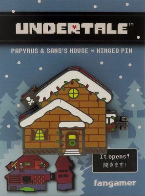 Undertale Papyrus and Sans House Folding Pin Badge 1.6x1.5in +14