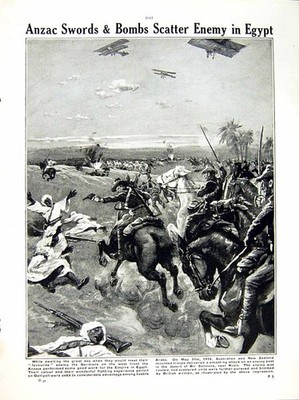 Original alter antiker Druck 1916 Weltkrieg Senussi Rotkreuz Boot Birwar Anzacs