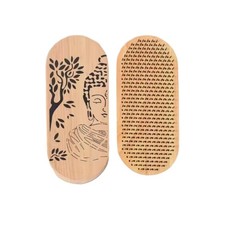 Mindful Foot Board Carved Texture Meditation Foot Board Portable
