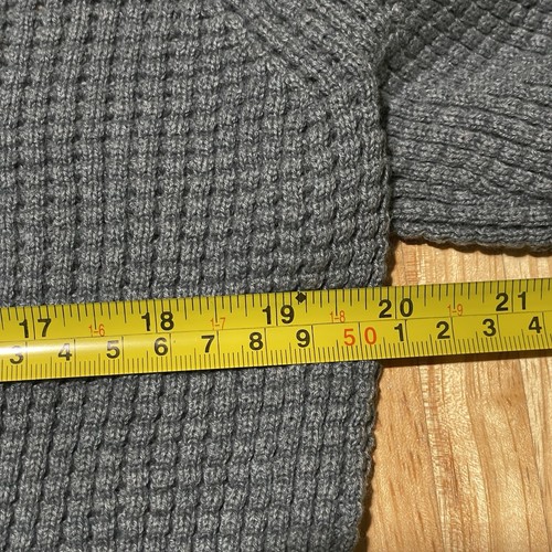 ALLSAINTS Sweater Men's Small Grey Argg Waffle Knit Crew Neck Long Sleeve - Picture 6 of 7