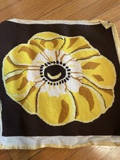 Vintage finish needlepoint, yellow flower