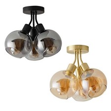 Cluster Ceiling Light Fitting 3 Way Glass Globe Sahdes Bubble Lights Living Room