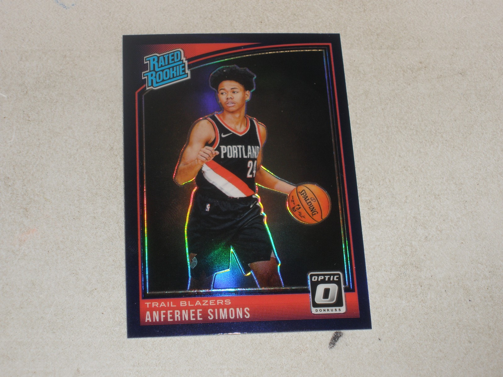 2018-19 Donruss Optic Rated Rookie Purple Prizm #186 Anfernee Simons RC