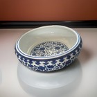 Antique Chinese Blue + White Hand Painted Bowl - Signed — photo 2