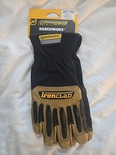 Ironclad Ranchworx Work Gloves RWG2, Premier Leather Work Glove, Performance Fit