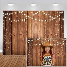 8x6 FT Brown Wood Backdrop Rustic Country Wooden Birthday Party Studio Props