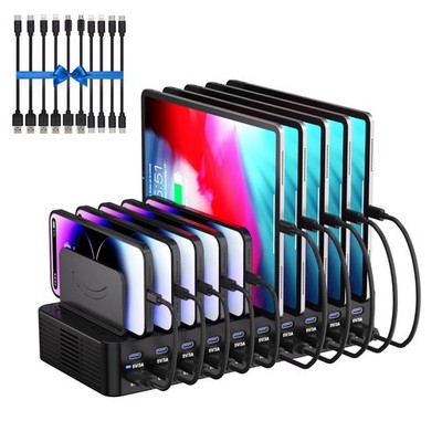 270W Charging Station for Multiple Devices, 20-Port USB Fast Charging Station...