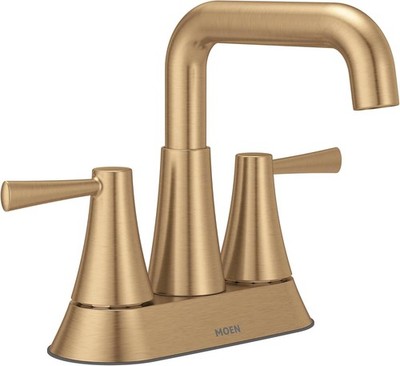 MOEN Ronan 84025BZG 2-Handle 4'' Modern Bathroom Sink Faucet - Bronzed Gold