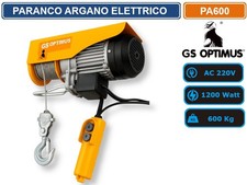 PARANCO ARGANO ELETTRICO CON PORTATA MAX 600KG E POTENZA DI 1200W COMANDO REMOTO