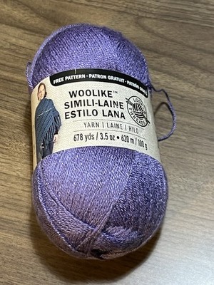 Loops & Threads Woolike Yarn Lavander Acrylic Nylon 3.5oz 678yds