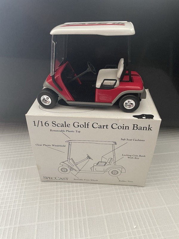 SpecCast 1/16 Golf Cart Locking Coin Bank - BRAND NEW Case11