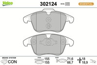 Bremsbelagsatz Scheibenbremse Essential Valeo 302124 FüR SW 407 Peugeot 508 1 C5