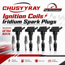 Set of 4 Ignition Coil  Spark Plug For 2015-2019 Hyundai Sonata 2.0L/2.4L UF764