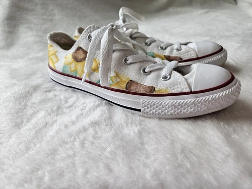Scarpe Converse Youth All Star scarpe basse dipinte a mano girasoli taglia 3