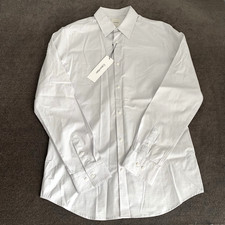 Calvin Klein Mens S Slim-Fit Stretch Grid-Print Button-Down Shirt White/Grey NWI