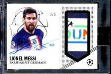 2022-23 Topps Dynasty Soccer Black Lionel Messi Match-Worn Patch ON CARD AUTO /5