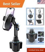 Stable Adjustable Cup Phone Mount for Car - Perfect for All Smartphones