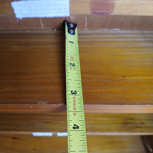 Vintage Bauernhaus Holz Wandschrank mit 2 Regalen 4 gesteppte bestickte Türen 14x4x15" - Bild 8 von 23